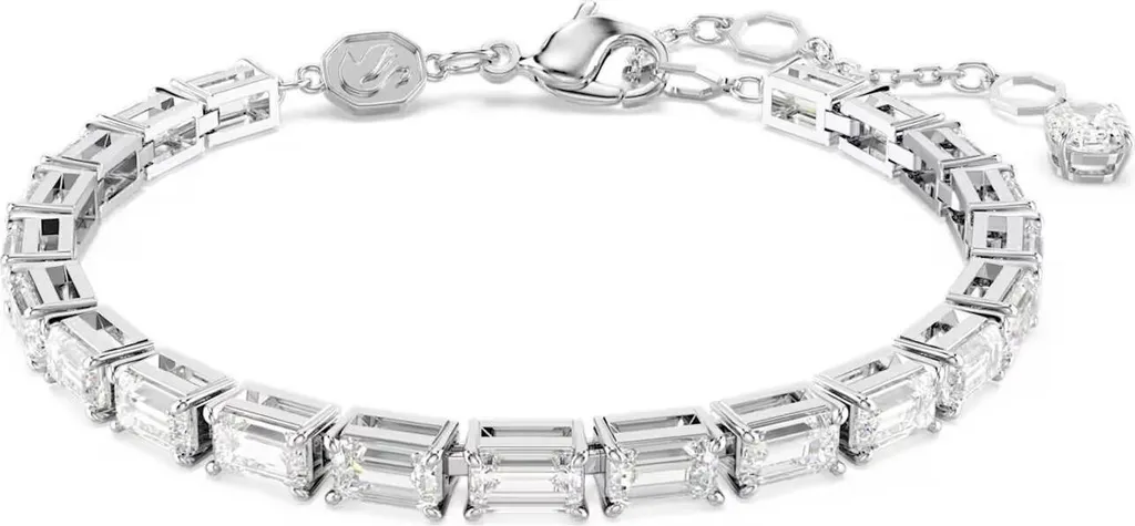 Bracelet Swarovski Matrix Rhodié, Cristaux Blancs Coupe Baguette 5707200