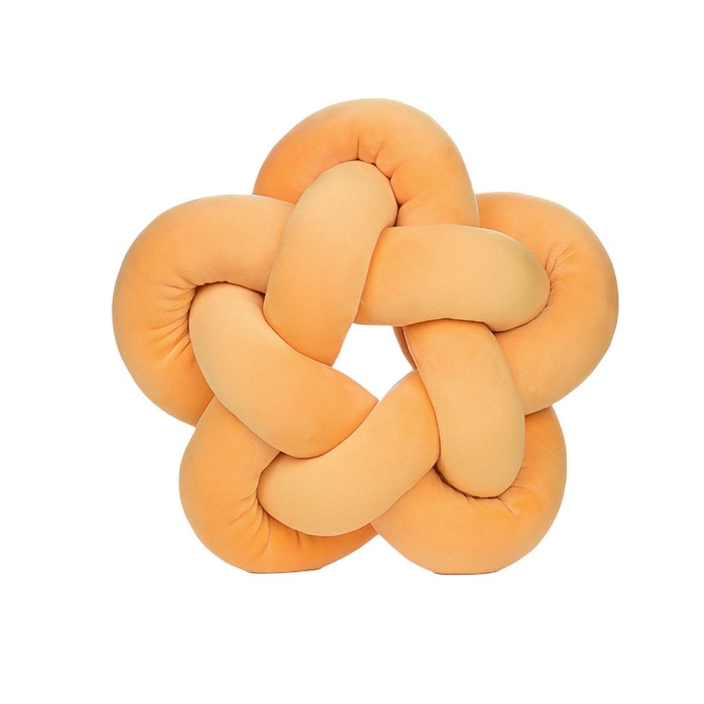 Rückenkissen im nordischen Stil, ultraweich, Heimdekoration, einfarbig, INS DIY, Handknoten, Sternform, Wurfkissen, Ball für Büro-Dunkelgelb