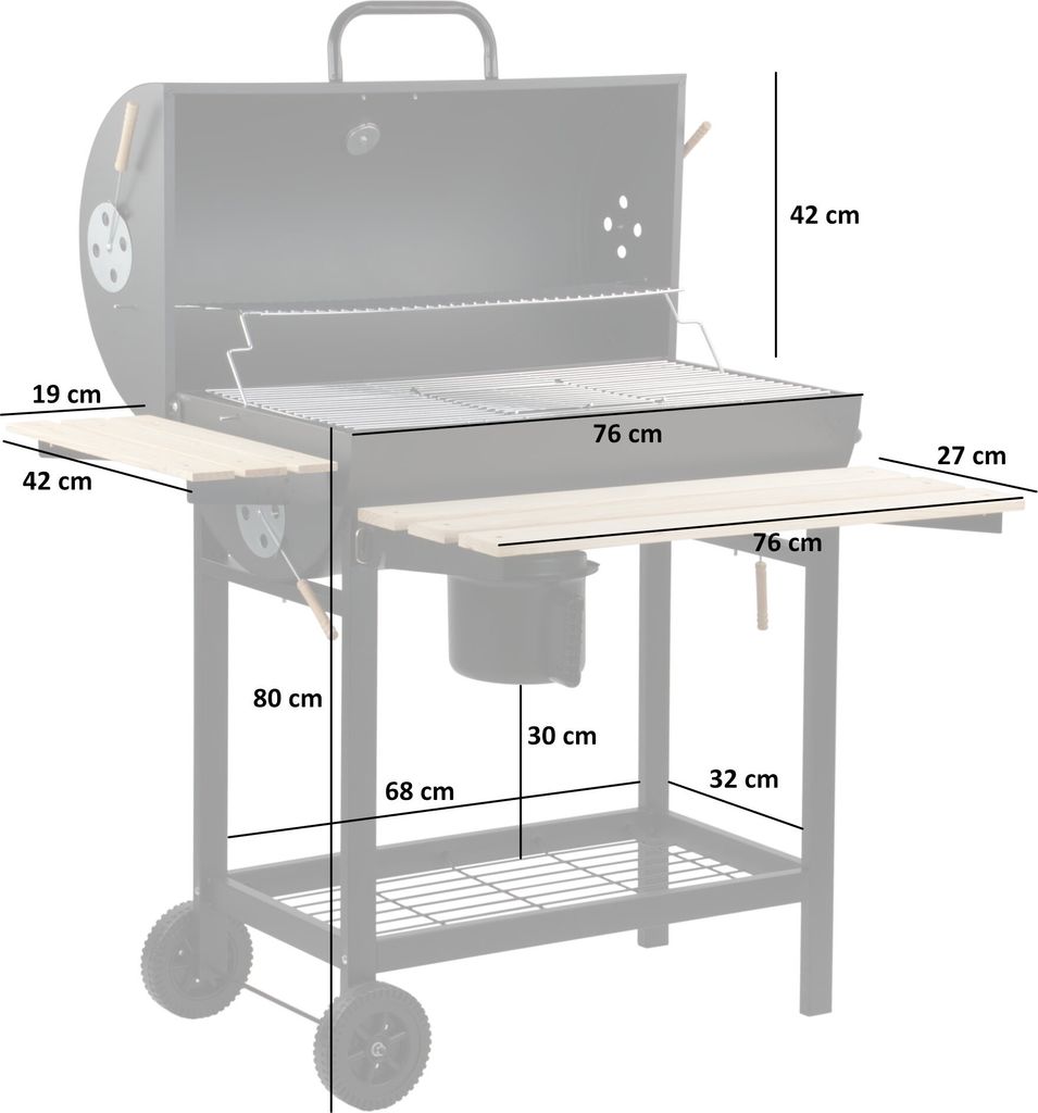 BBQ-Toro Holzkohle Grillwagen | Ø 42 x (L) 80 cm | Premium Produktbild 1