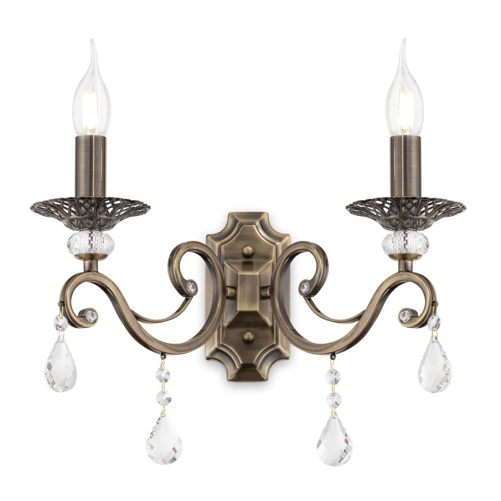 Luminaire Mural en Laiton et Cristal 39cm pour Décoration Intérieure