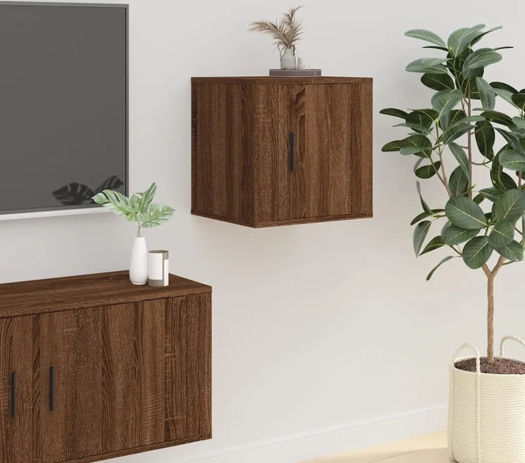 Parete TV Rovere Marrone 40x34,5x40 cm - Mobile Sospeso Salvaspazio