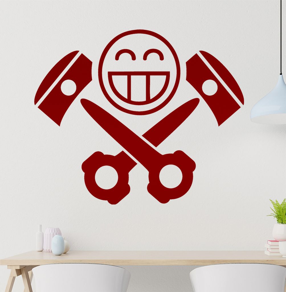 Hubraum Junkie Wandtattoo in 6 Größen - Wandaufkleber Wall Sticker - Dekoration, Küche, Wohnzimmer, Schlafzimmer, Badezimmer