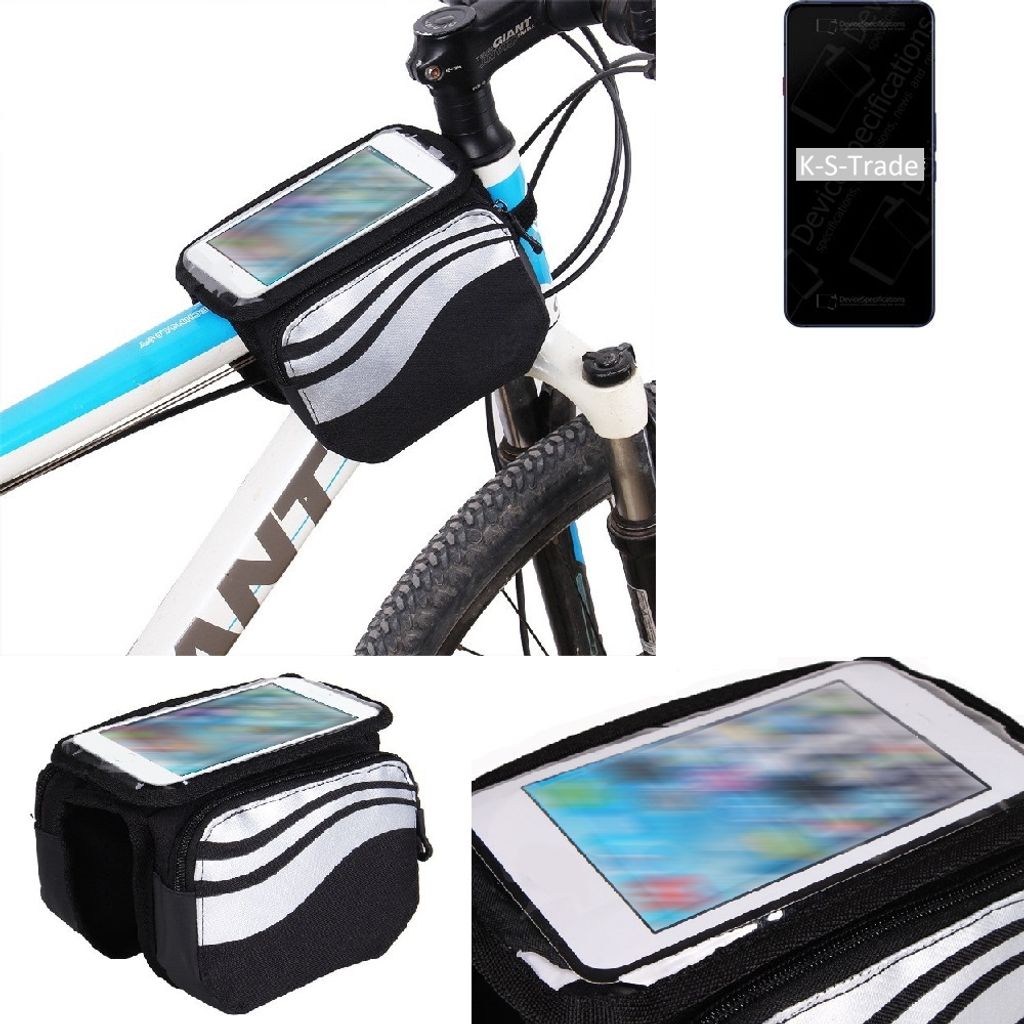 K-S-Trade Rahmentasche Fahrrad-Halterung kompatibel mit nubia Red Magic 7 Pro Rahmenhalterung Fahrrad Handyhalterung Fahrradtasche Handy Smartphone