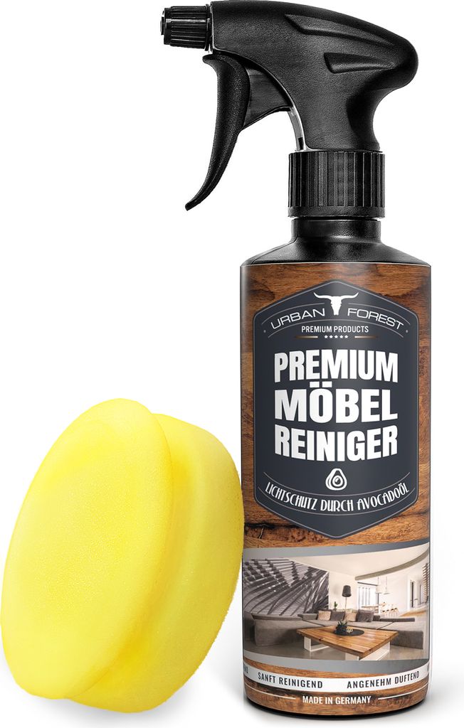 SPARSET Premium Möbelreiniger + Schwamm Holzreiniger für Möbelpflege Reinigungsmittel für Möbel, Lackoberflächen, Kunststoff, Kunstleder 500ml