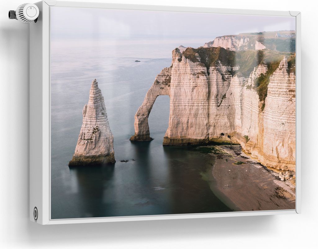 DEQORI Magnetmatte Heizung Standard 80x60 cm 'Klippen von Étretat' Magnetfolie