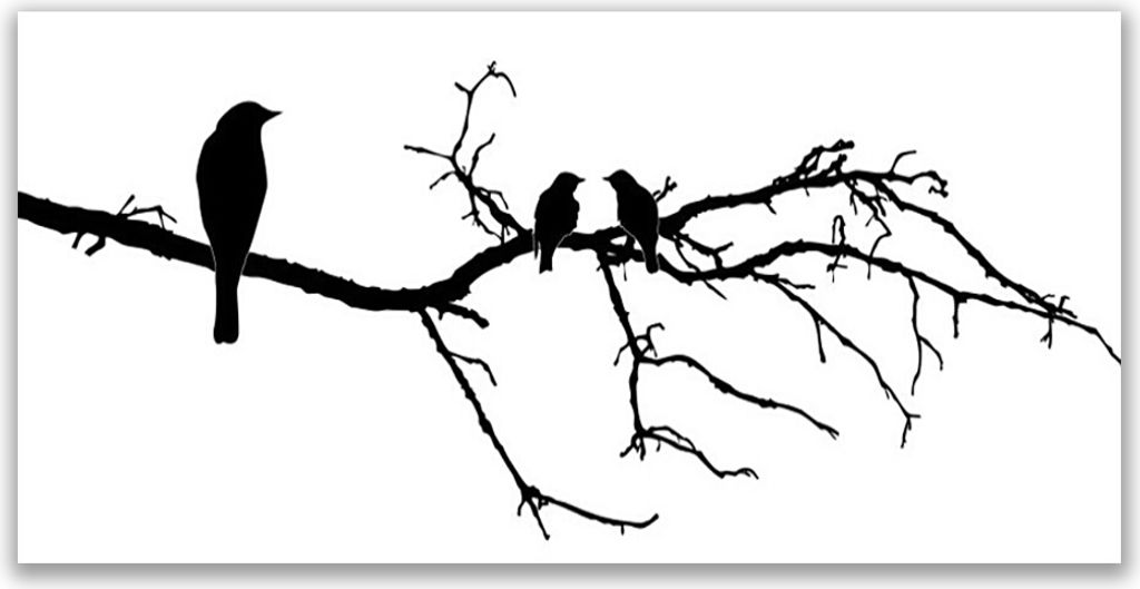 Tulup Leinwand-Bilder 140x70 Wandbild Canvas Kunstdruck Vögel Zweig Kunst