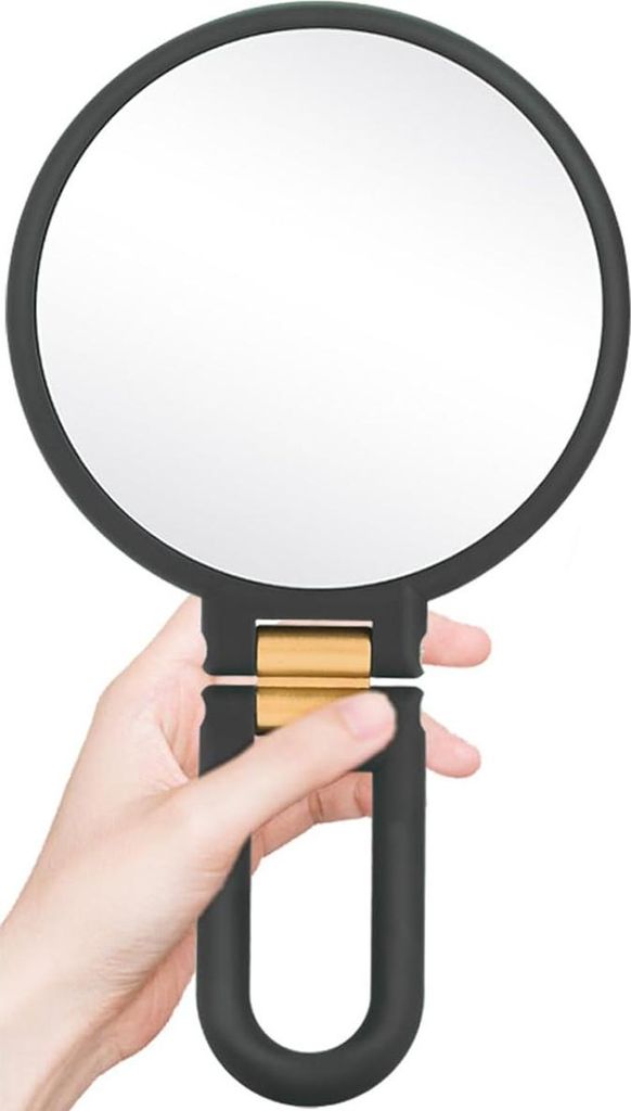 Spiegel – 20-fach vergrößernder Spiegel – Handspiegel mit Griff – Doppelseitiger Spiegel – Tragbarer, zusammenklappbarer Kosmetikspiegel ...