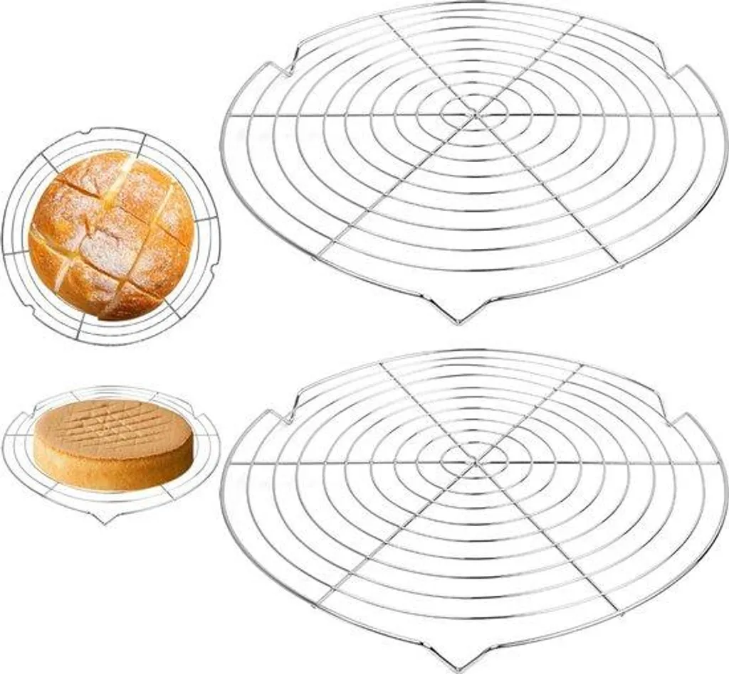 Grille de refroidissement ronde 32 cm en acier inox pour pâtisserie