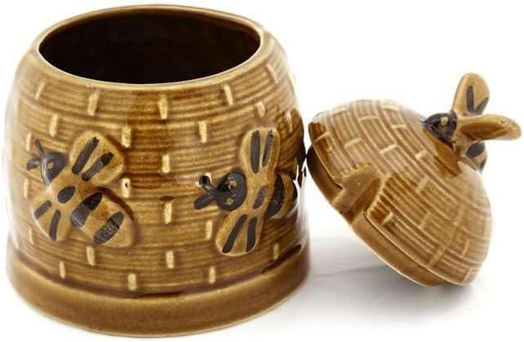 IMKERSHOP Honigtopf aus Keramik mit Bienen 15 cm – Brauner Produktbild 