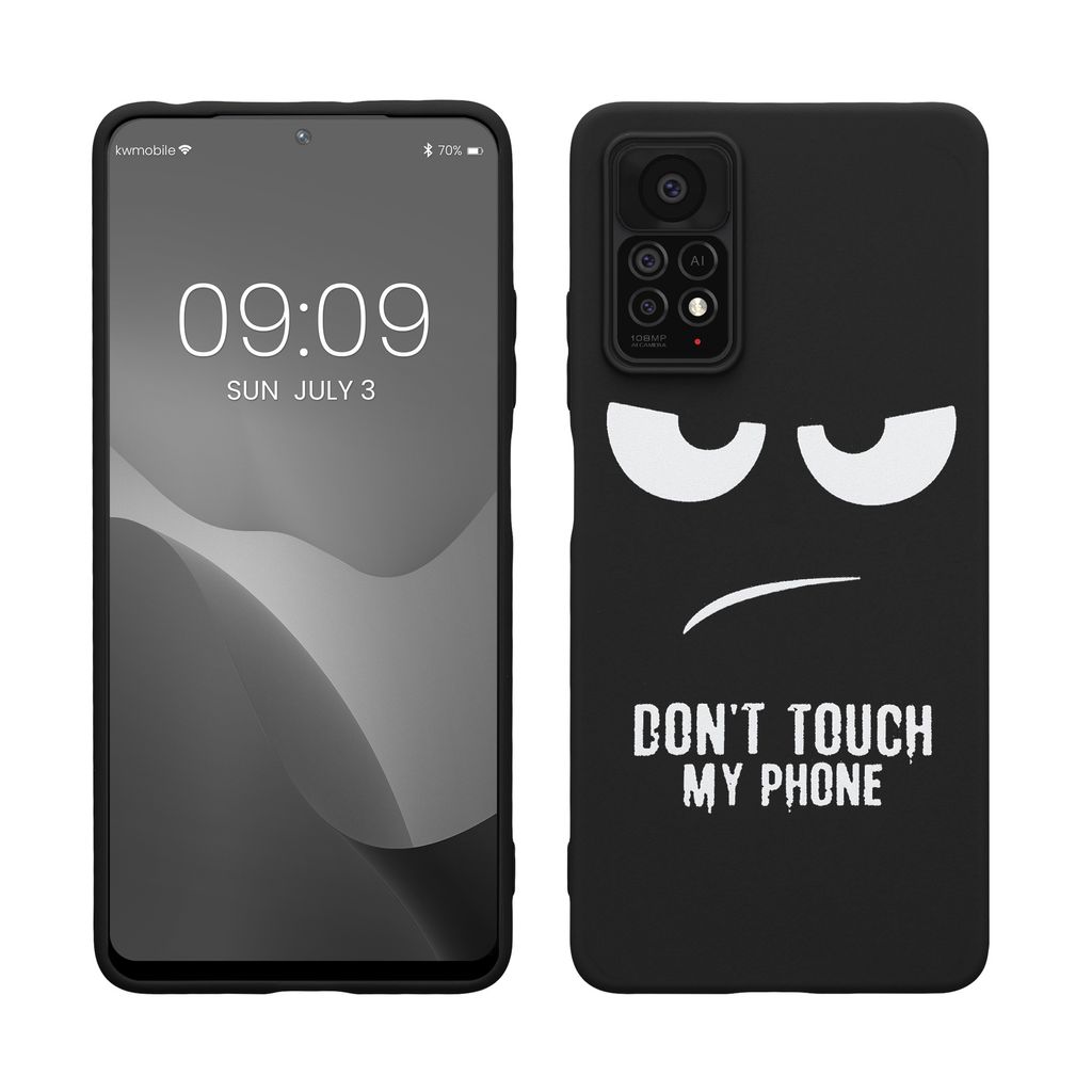kwmobile Hülle kompatibel mit Xiaomi Redmi Note 11 Pro / Note 11 Pro (5G) / Note 12 Pro (4G) - Handyhülle Silikon Case - Don't touch my Phone Weiß