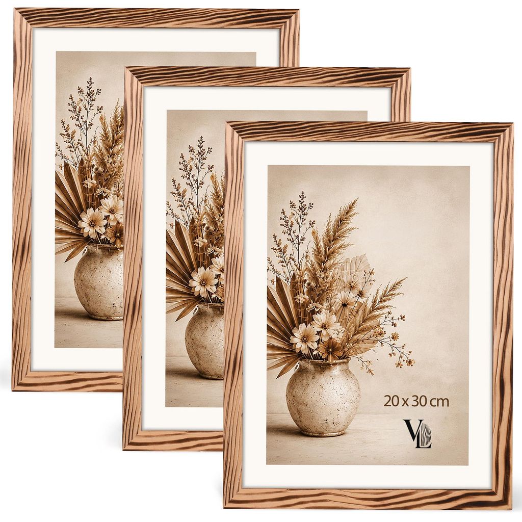 Velora H&L 3er Set Bilderrahmen 20 x 30 cm geflammt - Produktbild 