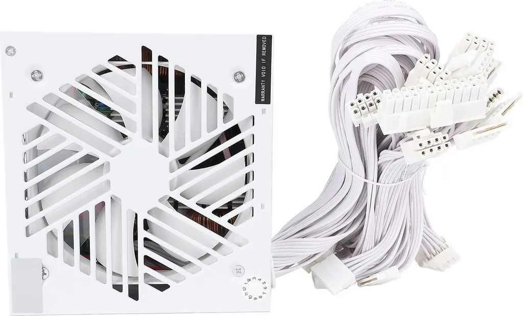 Alimentatore ATX per computer da 700 W con supporto per ventola da 120 mm, cablaggio posteriore, unità desktop, alimentatore, attivo, bianco