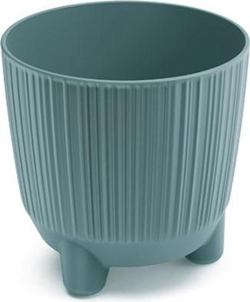 Kunststoff-Pflanzgefäß RYFOS N mit Beinen skandinavisch blau matt 12,6 cm