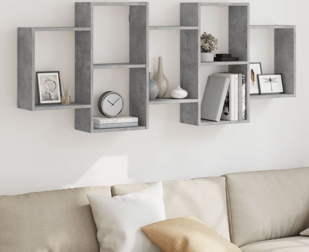 Maison Exclusive - Wandregal Betongrau 159x18x65 cm Holzwerkstoff