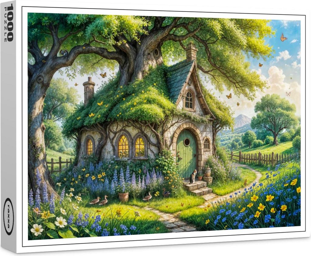raxxa Premium-Puzzle "Enchanting Cottage in Lush Garden", 1000 Teile