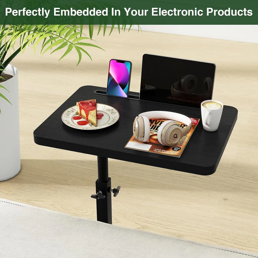 Table d'appoint gain de place rotative en C pour petits salons étroits - 8