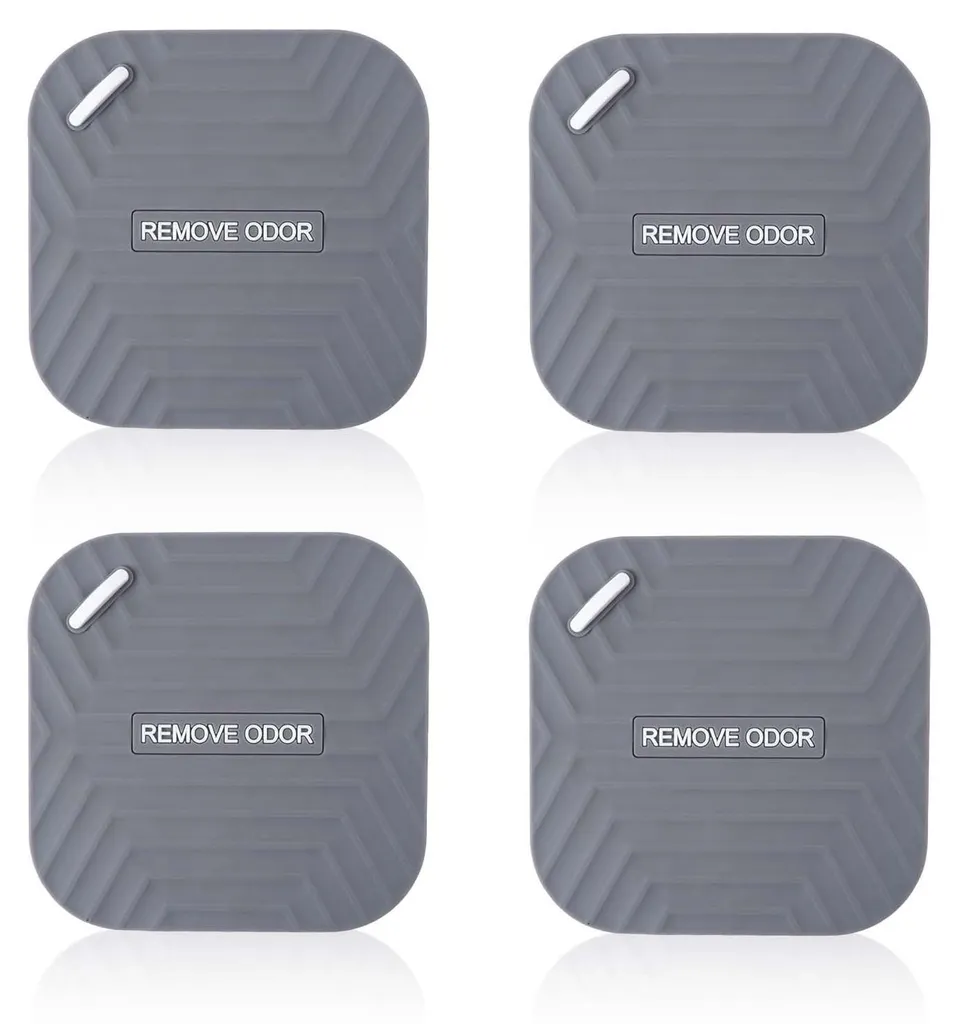 Tapis de Sol Carré en Silicone pour Siphon de Douche et Cuisine - 4x Gris