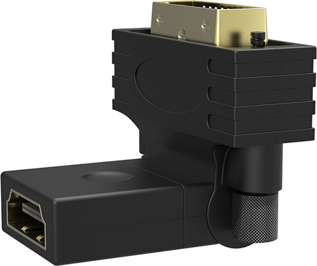 HDMI Buchse / DVI Stecker Adapter 360° abgewinkeltes und drehbares Design