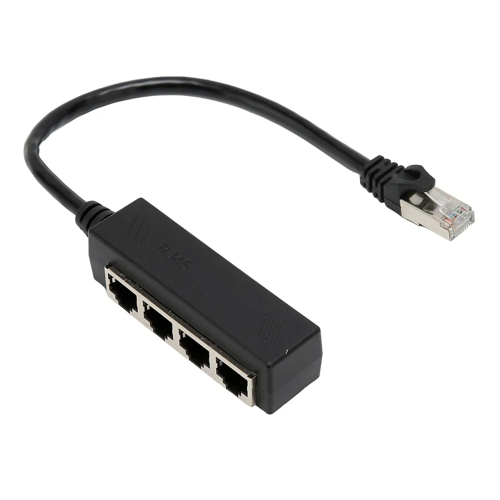 Cavo Splitter Ethernet 1 a 4 RJ45 - Hub Attivo ABS per Reti Domestiche