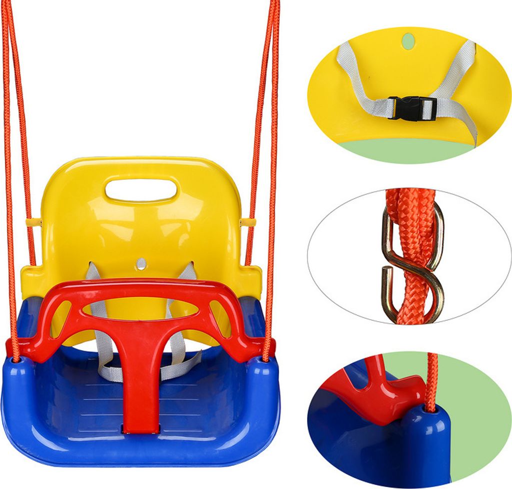 TolleTour Kinderschaukel Babysitz Baby 3 in 1 unterteilt Babyschaukel verstellbar unterteilt 3 Baby Swing Sitz Innen und außen können bis zu 50kg...