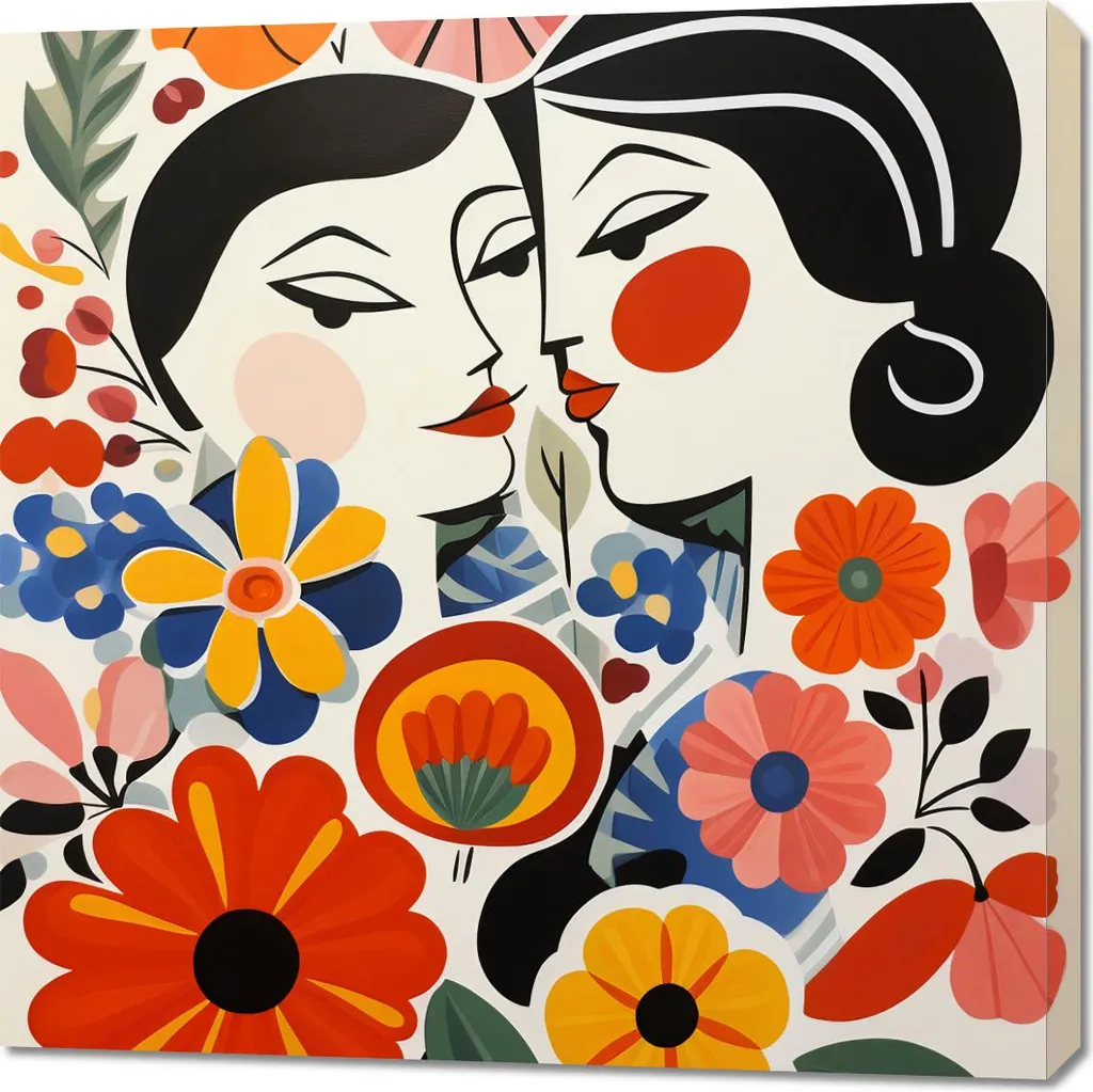 Quadro 90x90 cm Romanzo floreale