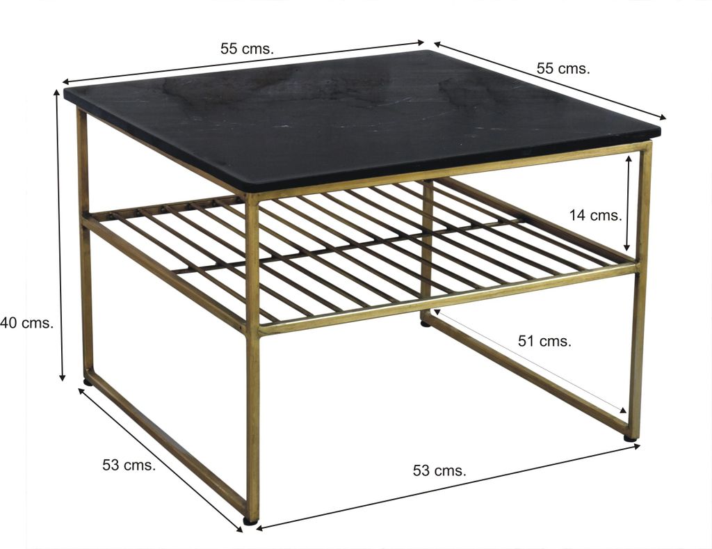 Livingfurn Dian Marmor Schwarz Gold 55cm