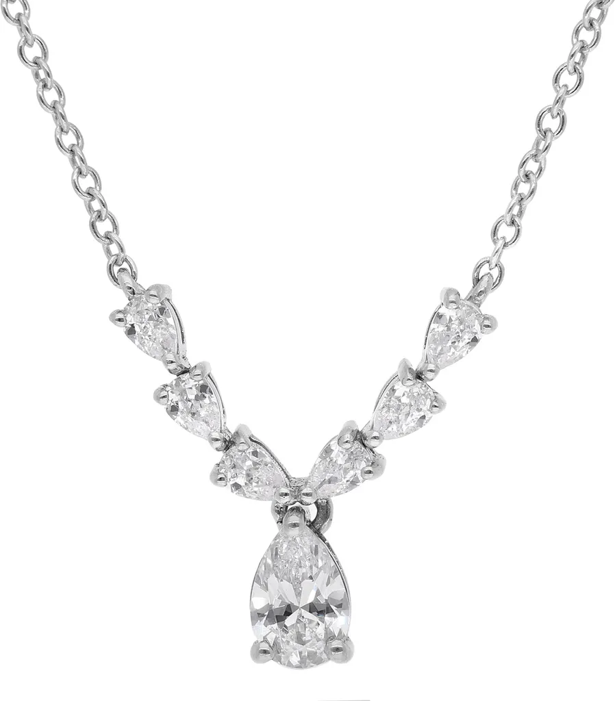 Collier Femme Argent 925 avec Pendentif Solitaire Zircone Cubique