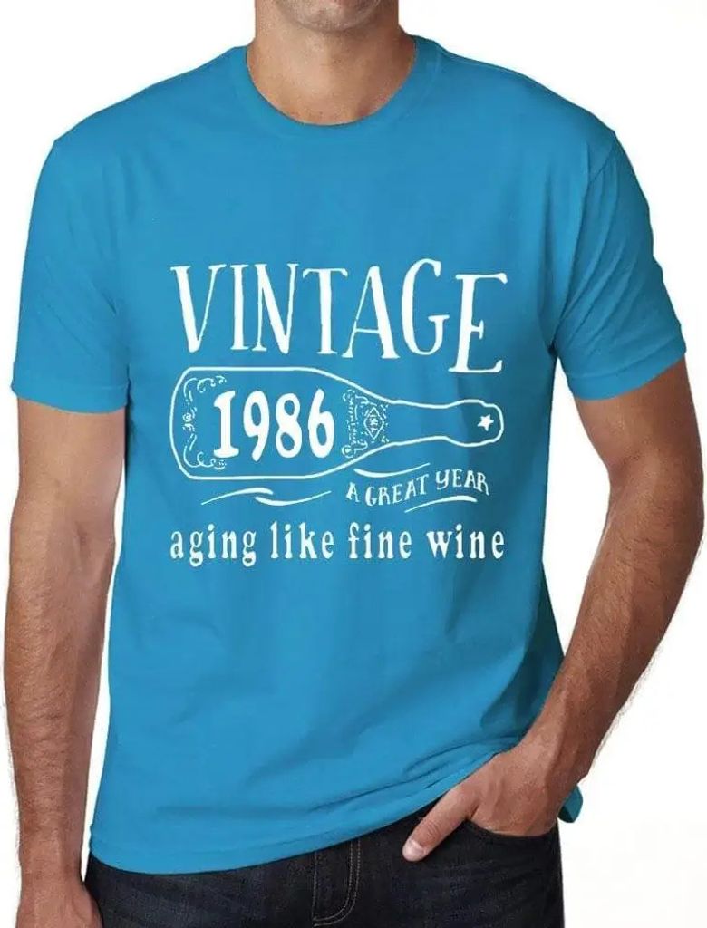 Herren Grafik T-Shirt Reifung wie ein guter Wein 1986 – Aging Like A Fine Wine 1986 – Geschenk 38. Geburtstag Jahrestag 38 Jahre Jubiläum 38 J...