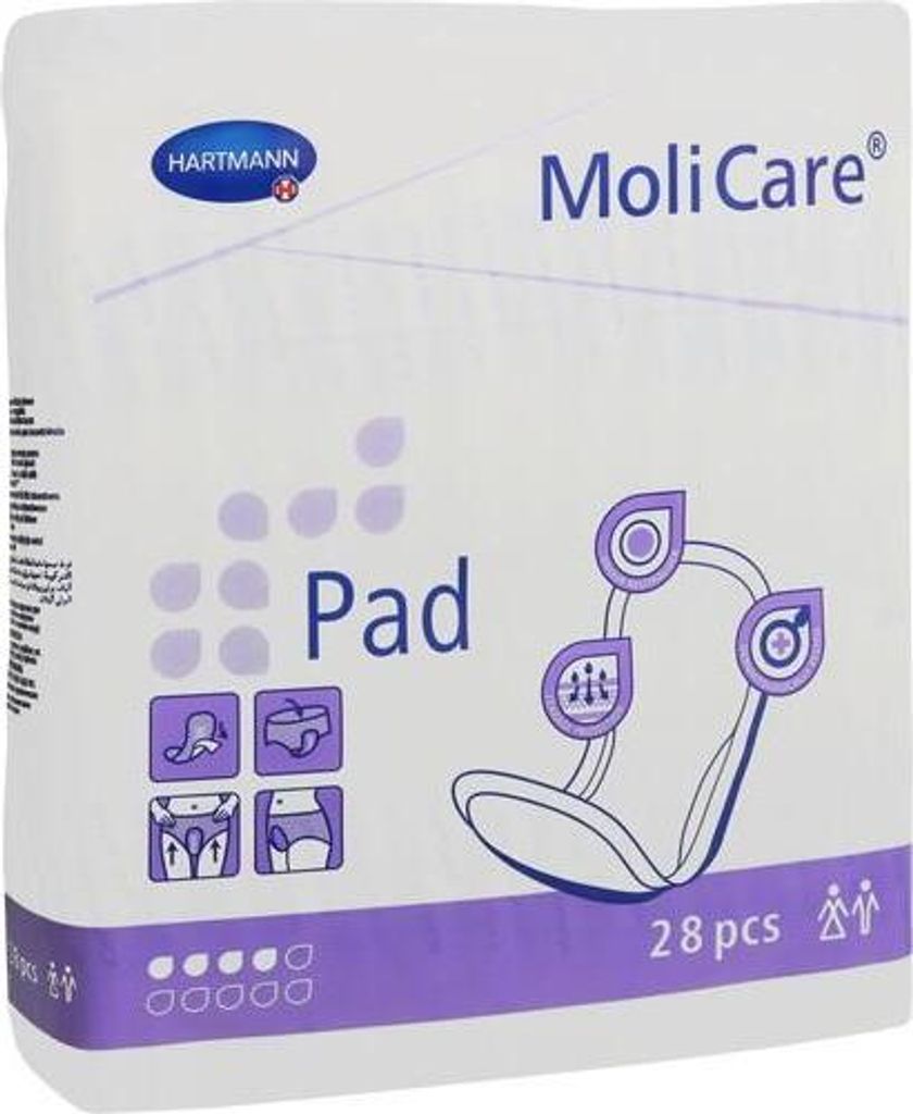 A product package for incontinence pads.