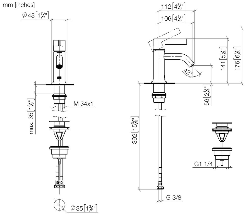 Dornbracht 33505809-42 WT-EHM mit Ablaufgarnitur VAIA