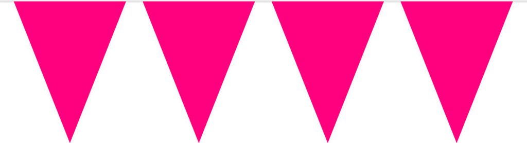 Folat 8714572226196 Wimpelkette, Wimpelgirlande, 10 Meter, mit 15 Rosa Wimpeln, Partydekoration magenta