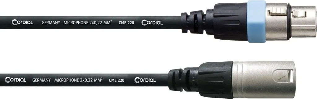 Câble XLR 20m Cordial CCM 20 FM avec connecteurs REAN robustes - Noir