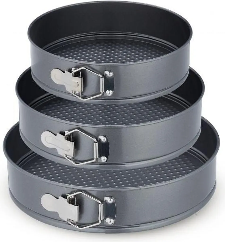 Set Tortiere Apribili per Cheesecake e Pan di Spagna | 3 Pezzi in Acciaio