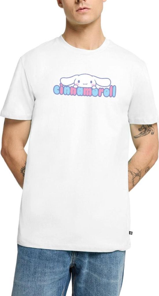 Spreadshirt Cinnamoroll Guckt Über Schriftzug Männer Premium T-Shirt, 4XL, Weiß