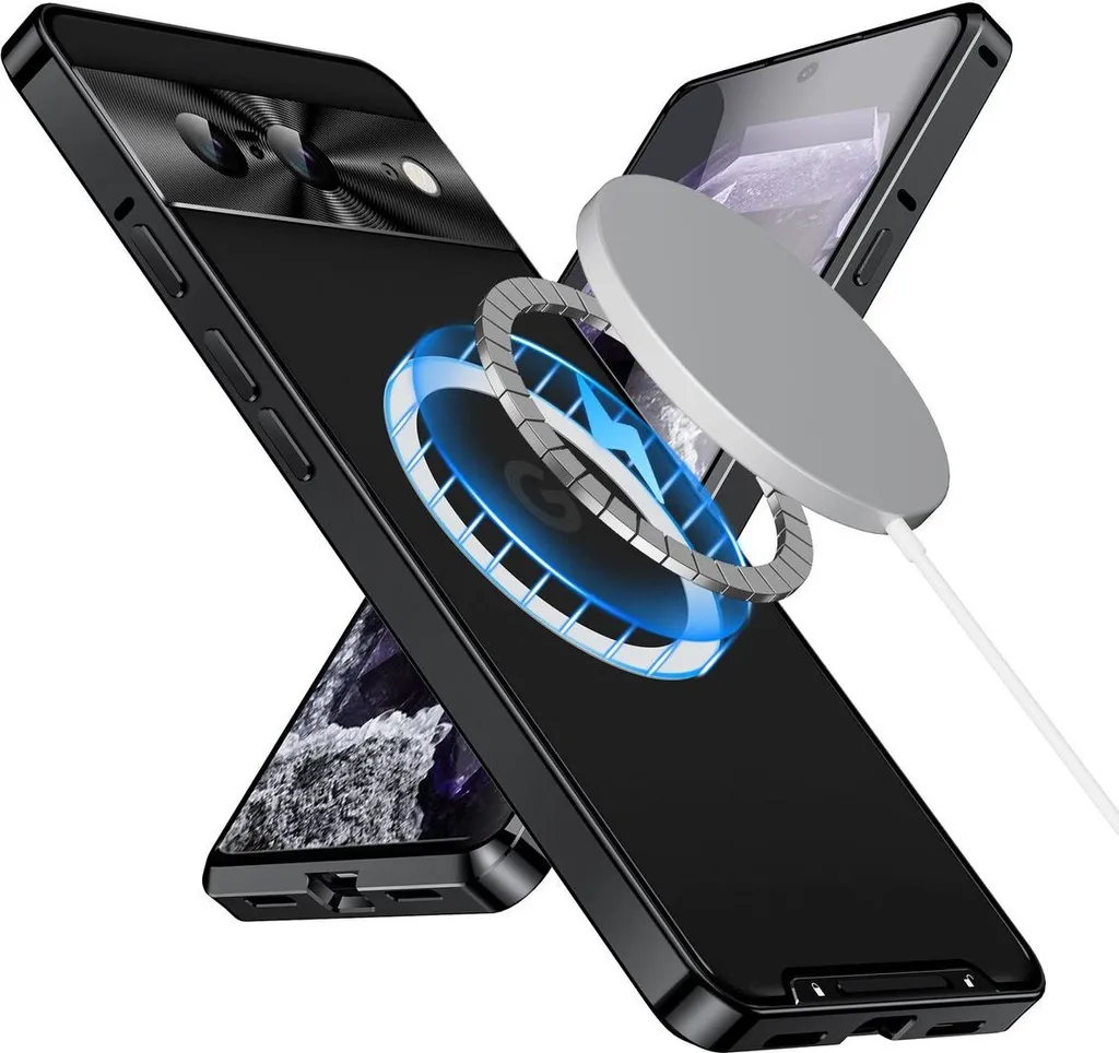 Custodia Google Pixel 8 Metallo Magnetica: Protezione Premium Nera