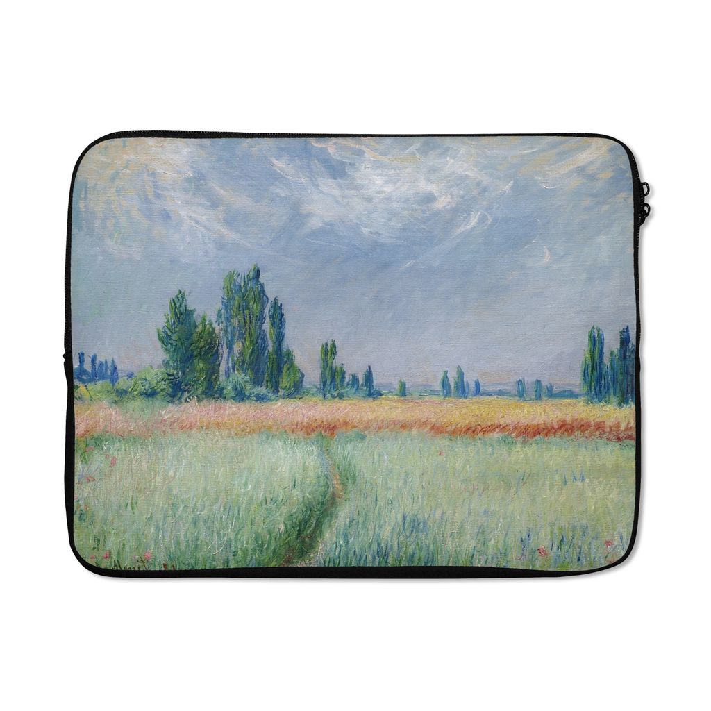 MuchoWow Laptop Hülle 17 Zoll Laptoptasche Das Weizenfeld - Gemälde von Claude Monet - Zipper - Schutzabdeckung