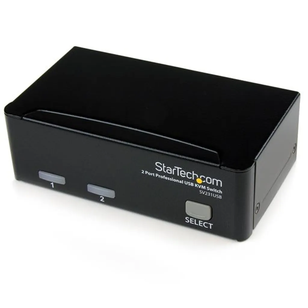 Commutateur KVM VGA compact auto-alimenté USB pour gestion double PC