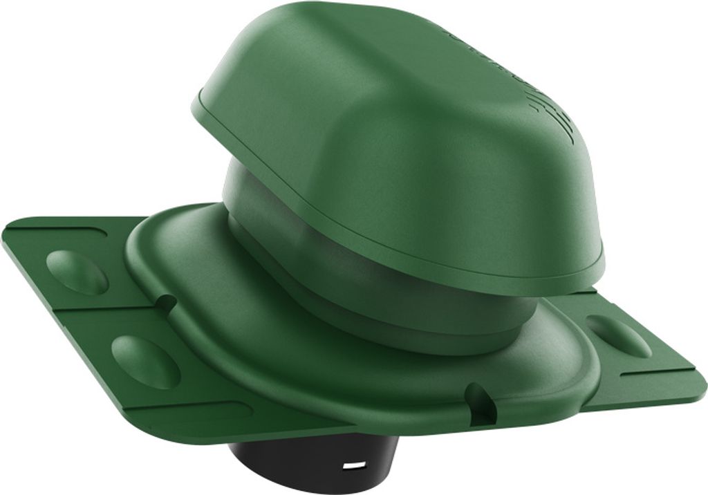 KRONO-PLAST Sanitär-Entlüftungskamin Dachziegel 150 für Universal Basis Doppelrömer Dachziegel Lüfter Dachlüfter (Grun)
