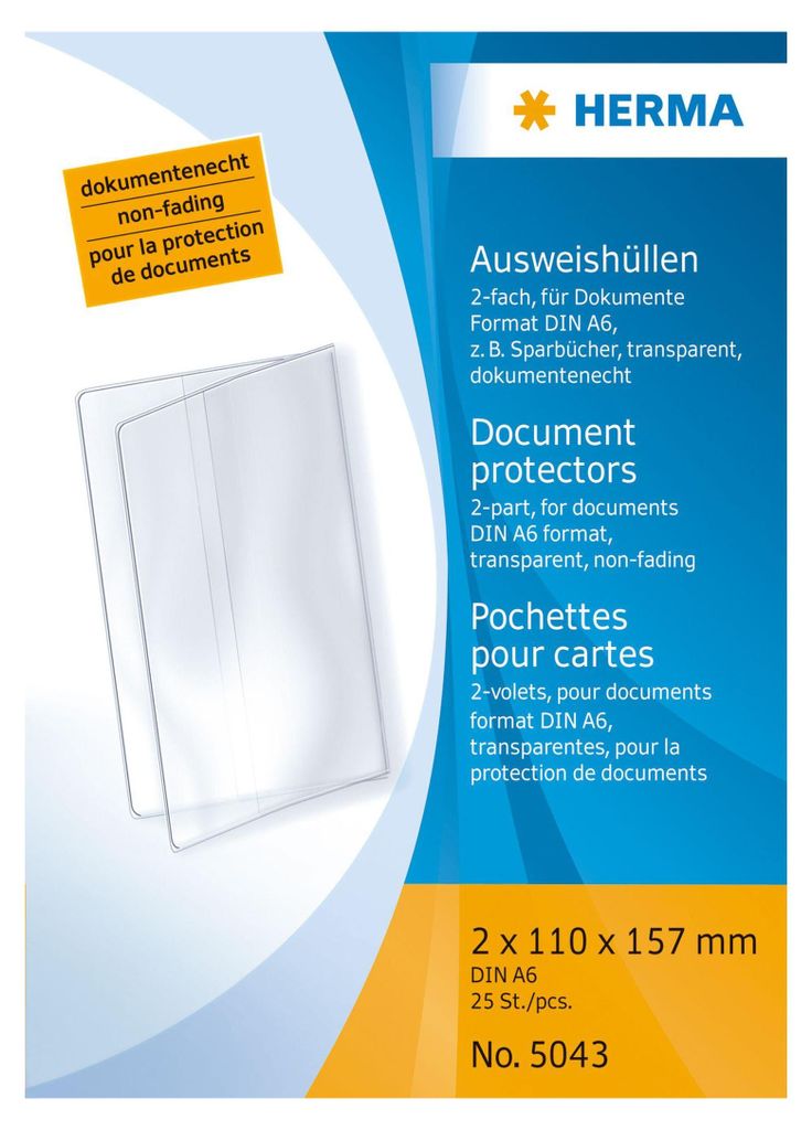 HERMA 5043 Pochettes pour cartes d'identité 2xDIN A6 Image du produit 
