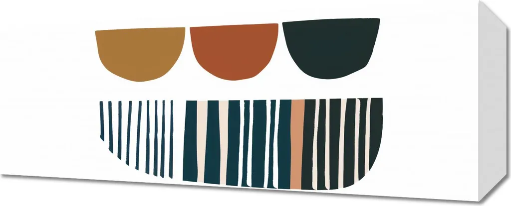 Tableau déco panoramique Ordre et rythme 50 x 20 cm pour salon chic