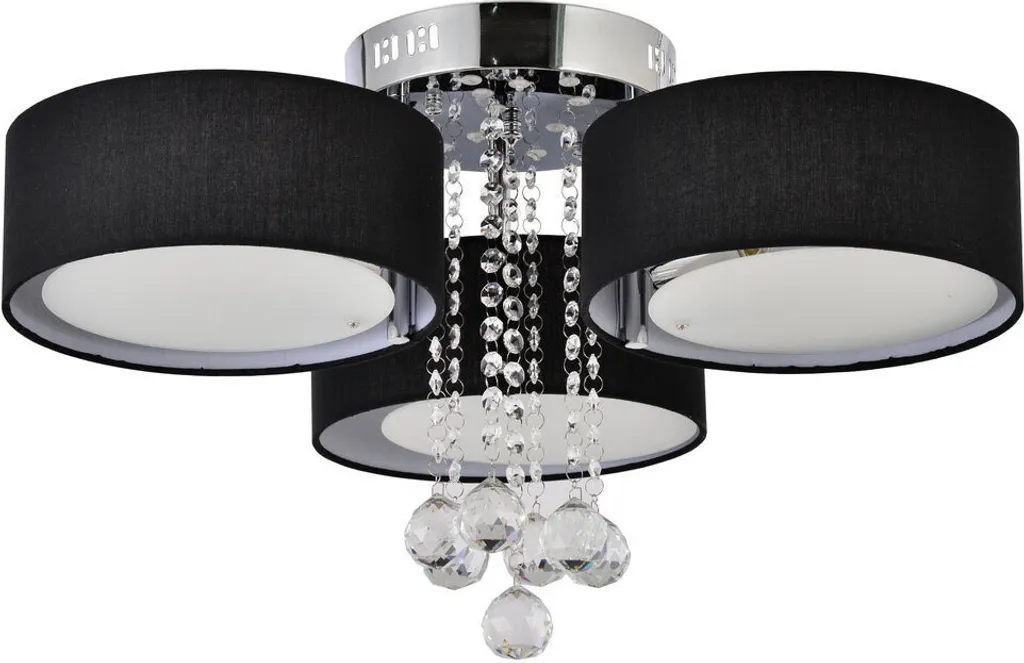 Plafonnier LED et 3xE27 Gambela en Métal Noir Design Minimaliste
