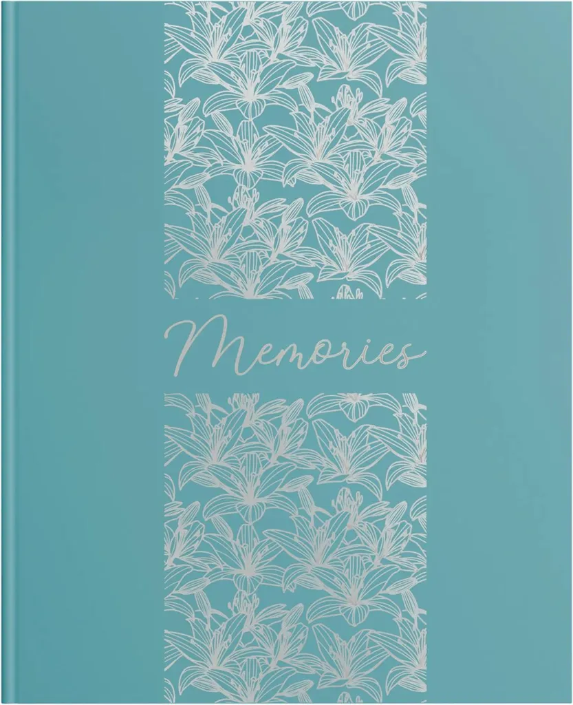 Livre d'or 100 pages turquoise et argent pour mariage et réception chic