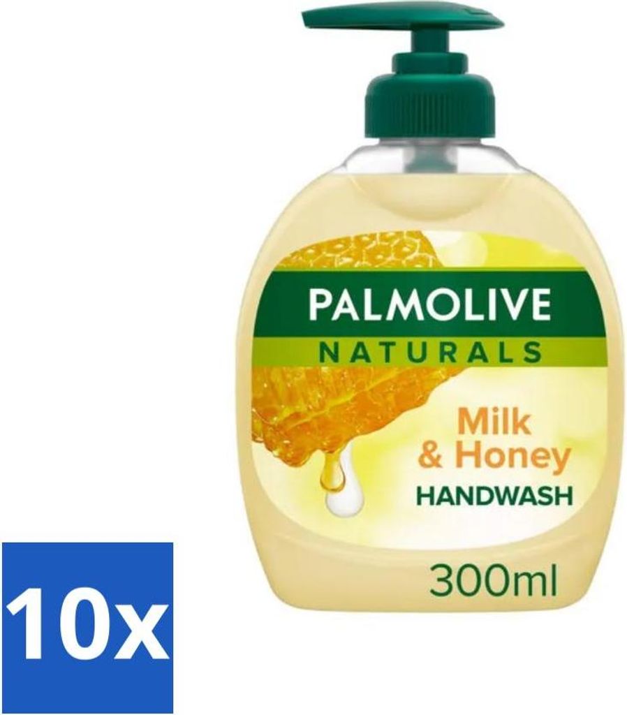 Pamlolive Naturals - Handseife - Milch & Honig - 300 ml - Vorteilspack - 10 Stücke