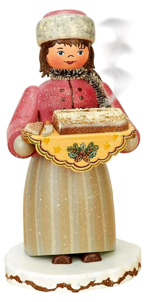 Hubrig-Volkskunst Räuchermann Räucherfrau Stollenmädchen, Höhe 20 cm
