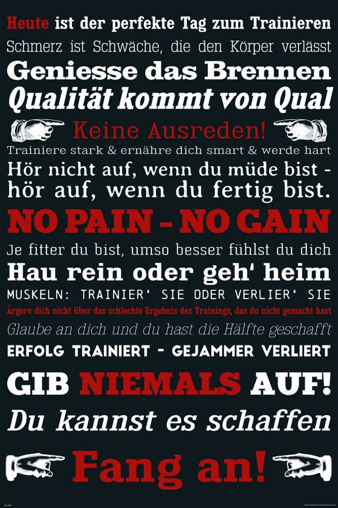 Poster motivazionale Allenamento in palestra Niente scuse! Immagine del prodotto 