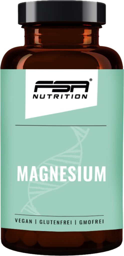 Magnesium Kapseln im Glas mit Bisglycinat und Citrate Buffered, 300 mg elementares Magnesium pro Tagesdosis, 120 vegane Kapseln - FSA Nutrition