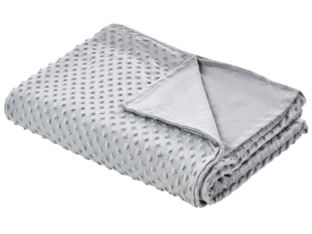 BELIANI Bezug für Gewichtsdecken Hellgrau Minky-Stoffbezug 135 x 200 cm Flauschig Strukturiert Modern Ersatzbezug Therapiedeckenbezug mit Schlaufen