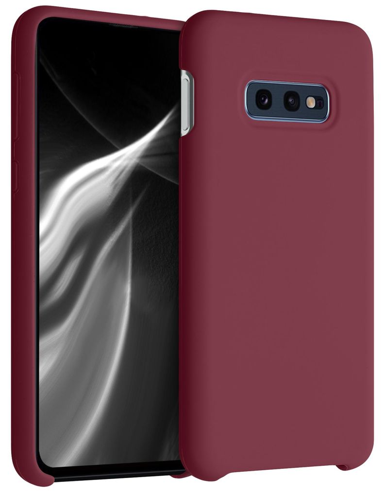 kwmobile Handyhülle für Samsung Galaxy S10e Hülle - Case Silikon - Kabelloses Laden - Schutzhülle Cover in Rhabarber Rot
