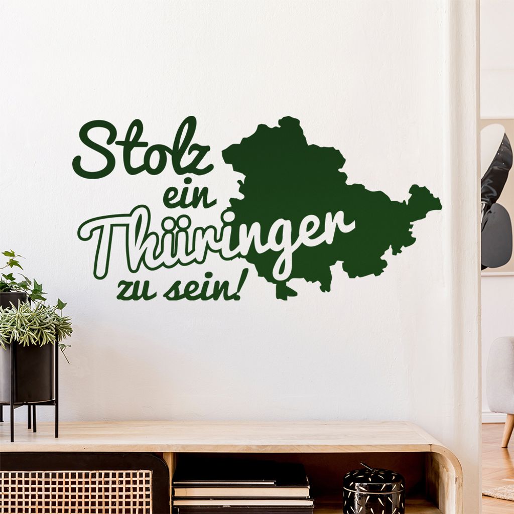 Thüringen Thüringer Stolz Wandtattoo Wandaufkleber Wall Sticker - Dekoration, Küche, Wohnzimmer, Schlafzimmer, Badezimmer