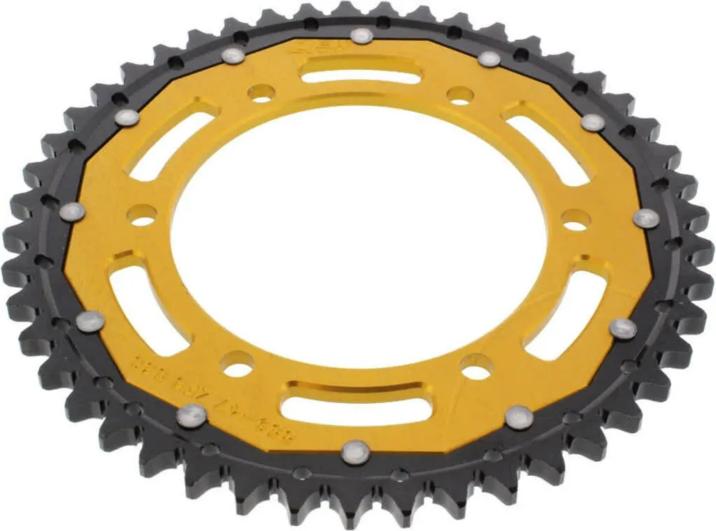 Pignon ZF 47 dents pas 530 or noir pour entretien transmission Yamaha